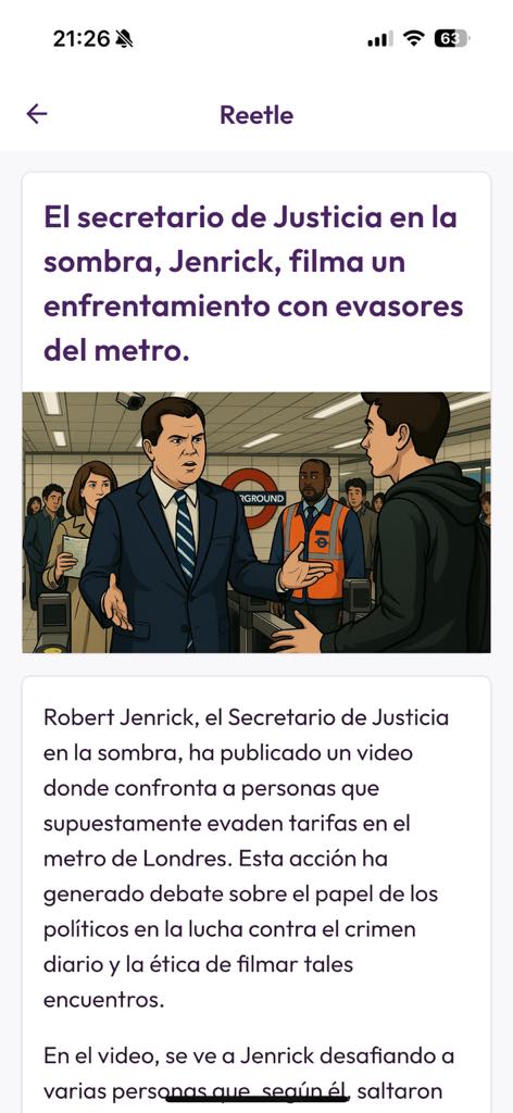 Personalised Reading Screenshot